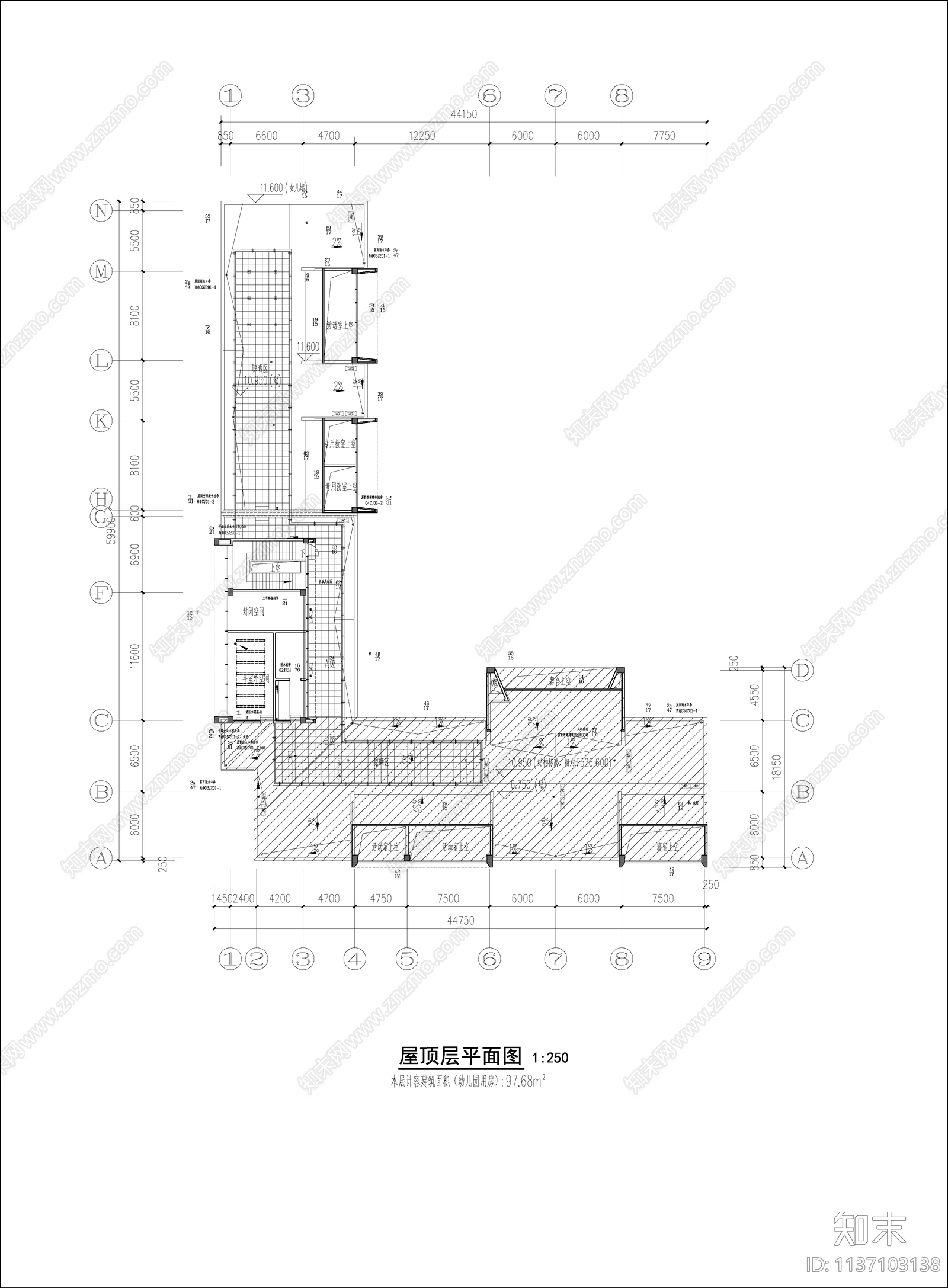 幼儿园建筑cad施工图下载【ID:1137103138】