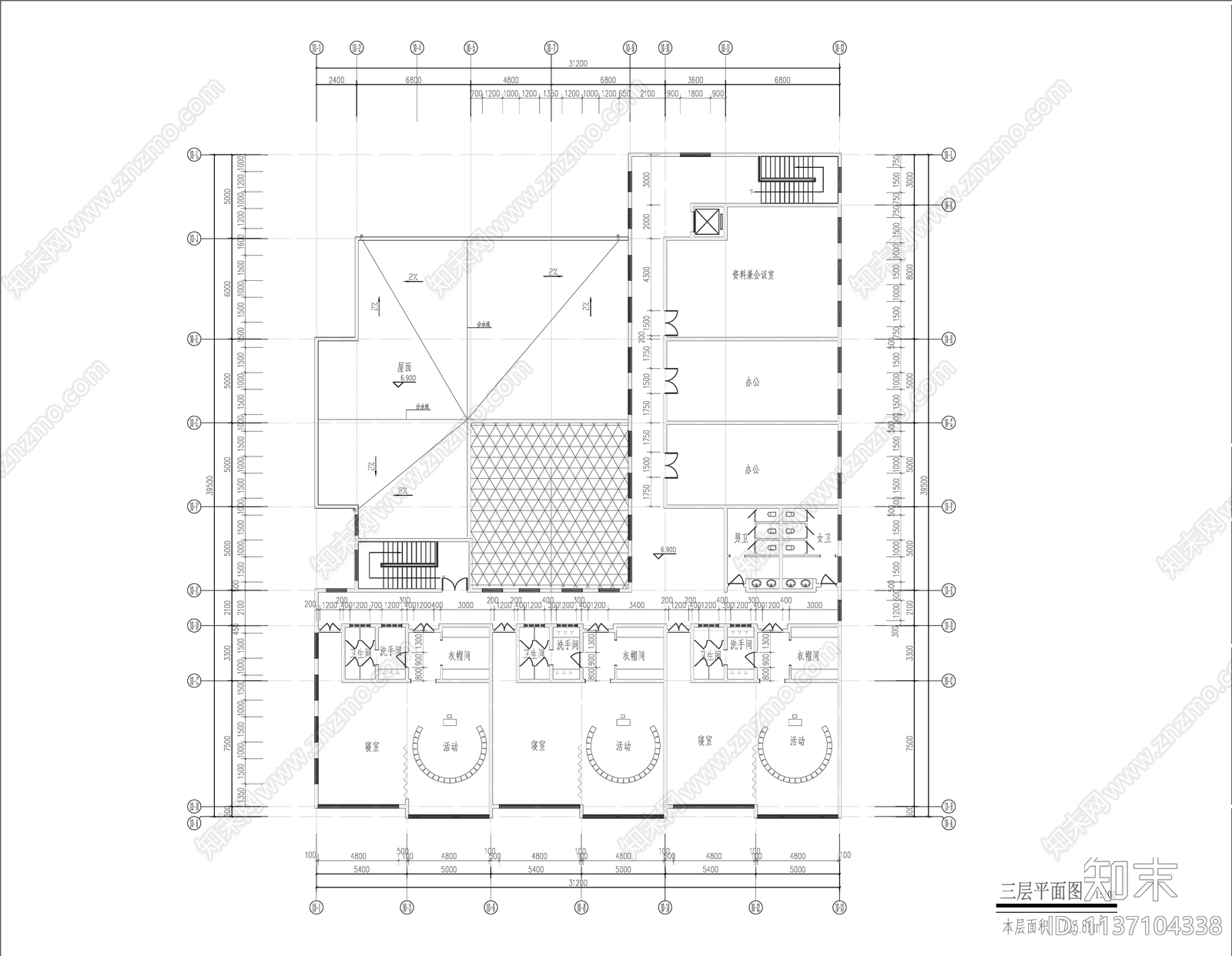 幼儿园建筑cad施工图下载【ID:1137104338】