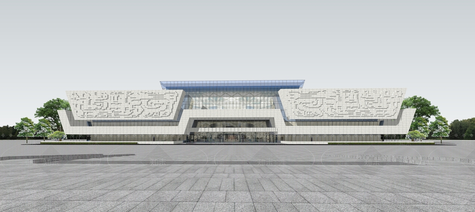 现代博物馆建筑SU模型下载【ID:1137106321】