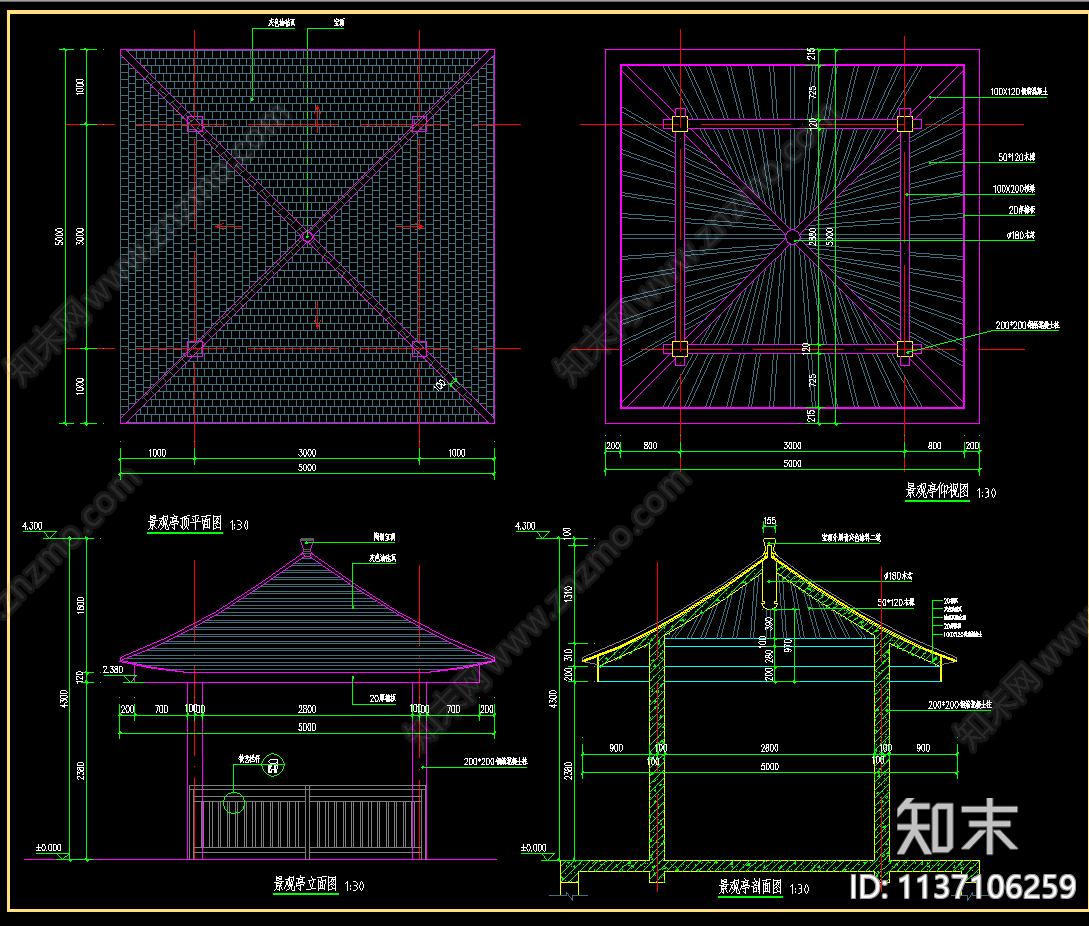 高档别墅园林景观施工图下载【ID:1137106259】