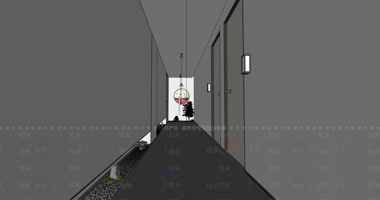 新中式过道SU模型下载【ID:1137177849】