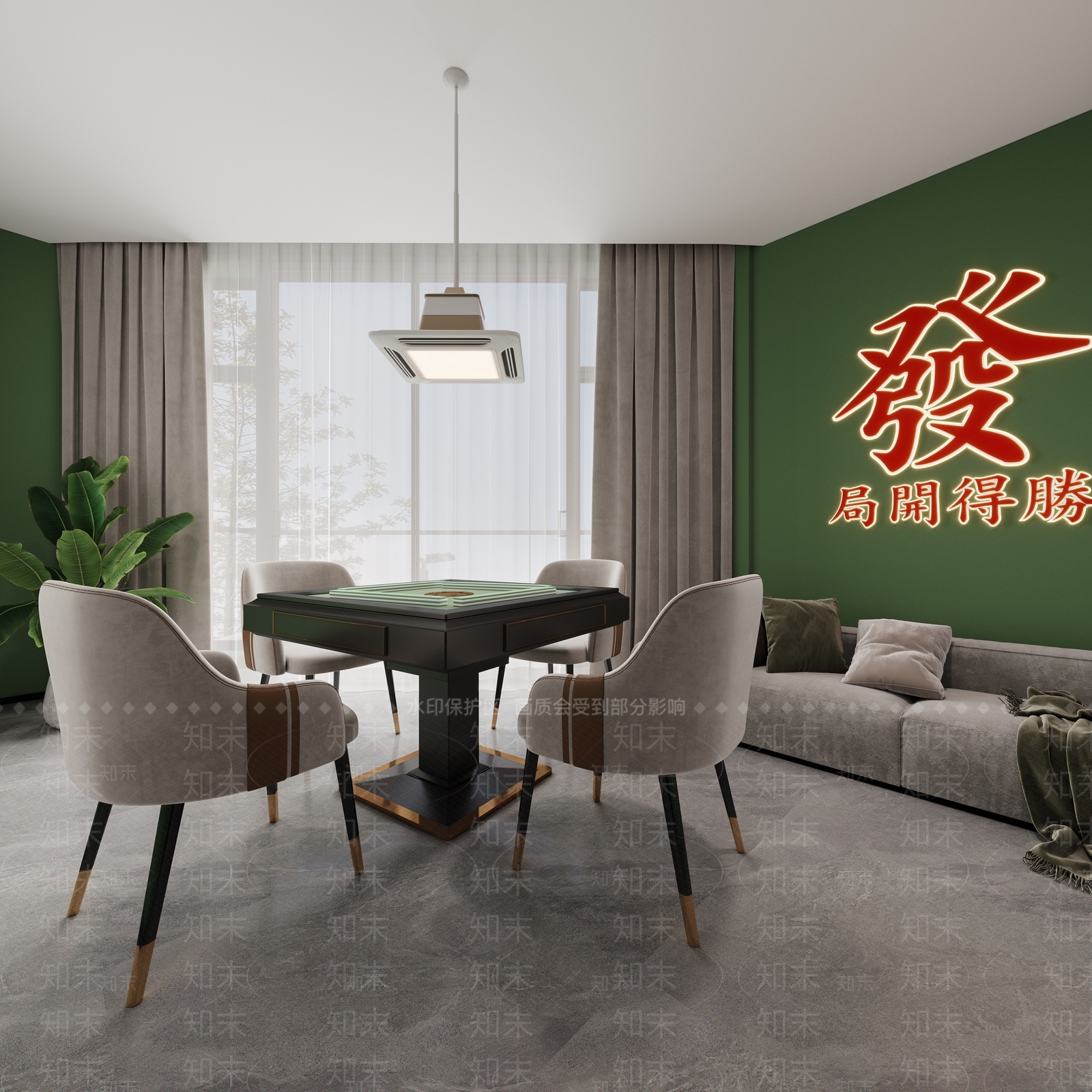 现代简约棋牌室3D模型下载【ID:1137111876】