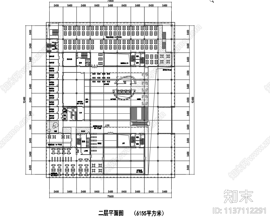 校园图书馆建筑cad施工图下载【ID:1137112291】