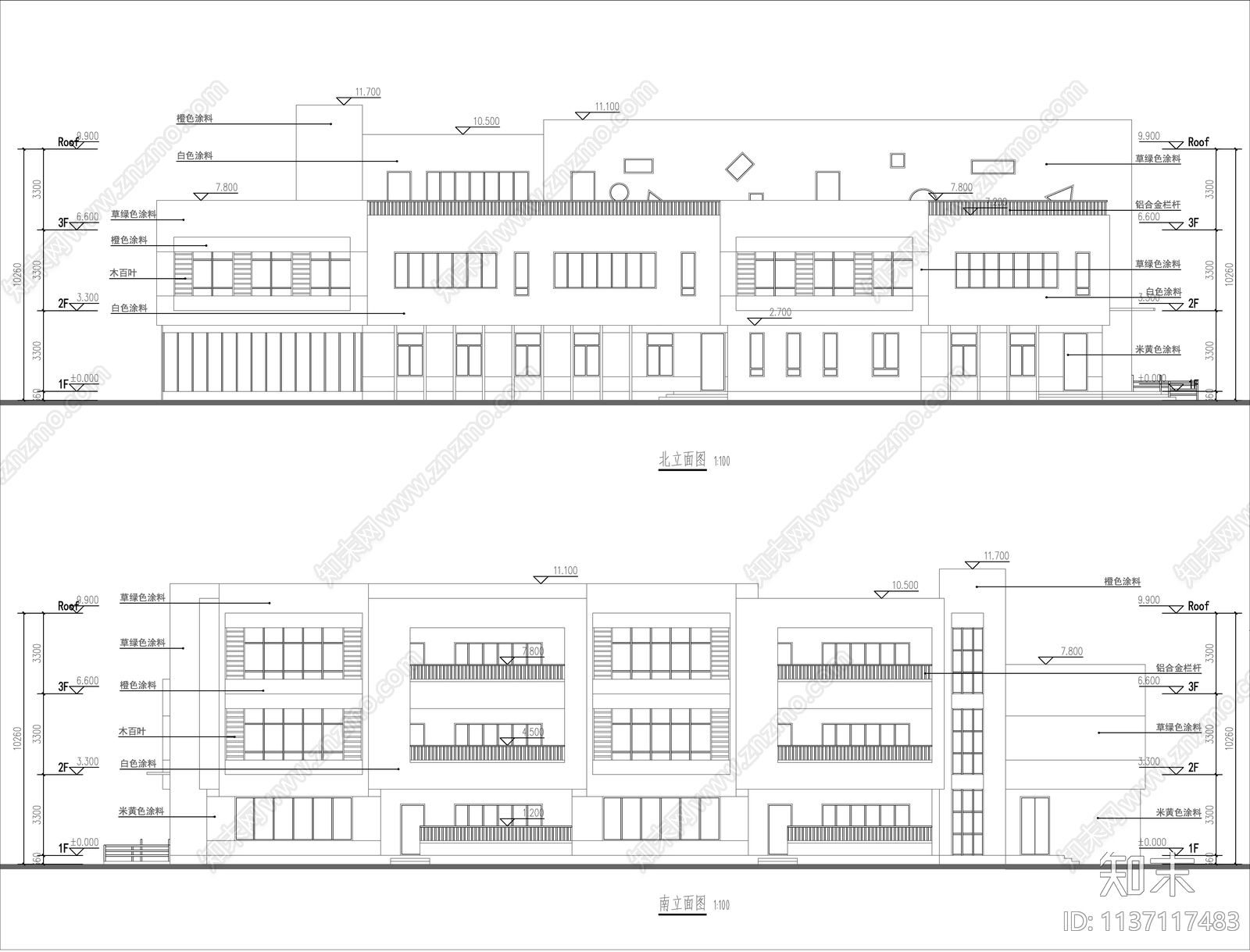 幼儿园建筑cad施工图下载【ID:1137117483】