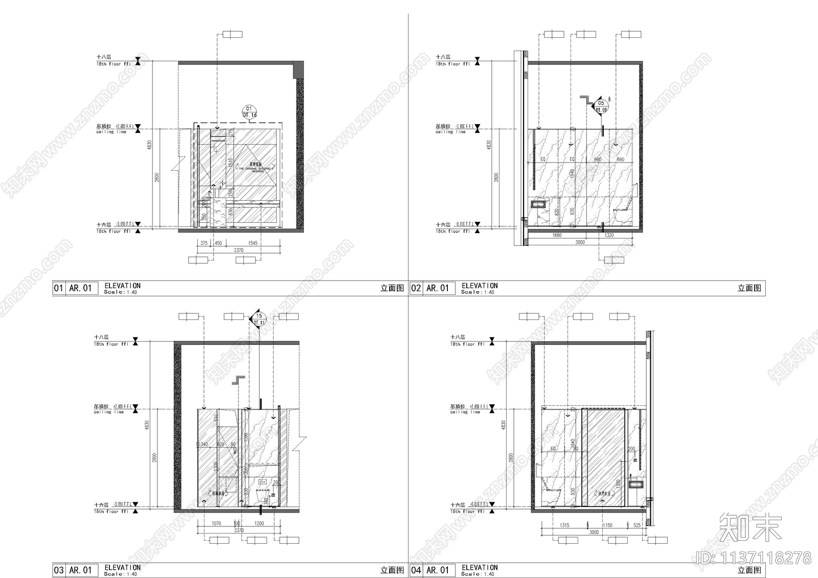 恒荣中心办公室cad施工图下载【ID:1137118278】