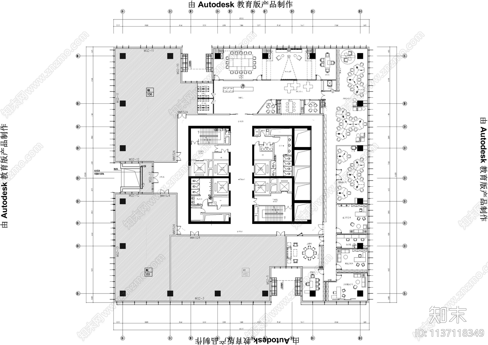 深圳湾总部办公室cad施工图下载【ID:1137118349】
