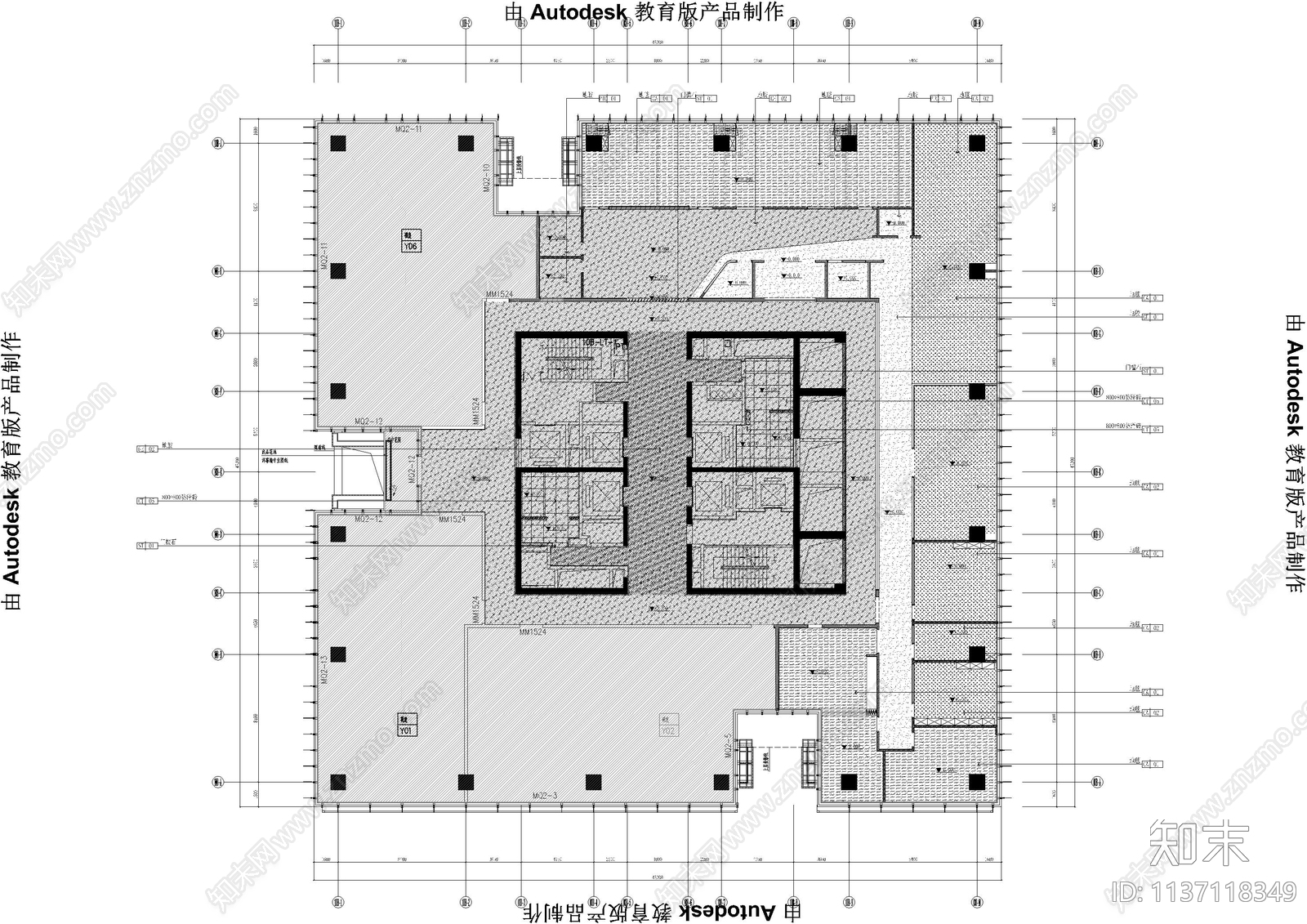 深圳湾总部办公室cad施工图下载【ID:1137118349】
