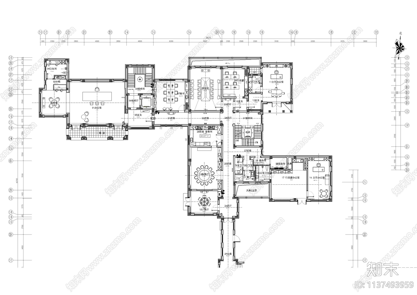 阿里办公室cad施工图下载【ID:1137493959】