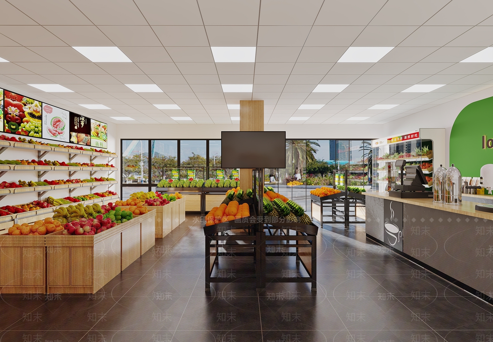 现代水果专卖店3D模型下载【ID:1137122478】