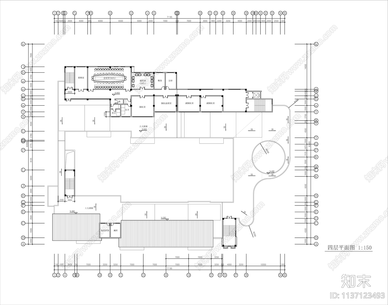 现代幼儿园建筑cad施工图下载【ID:1137123493】