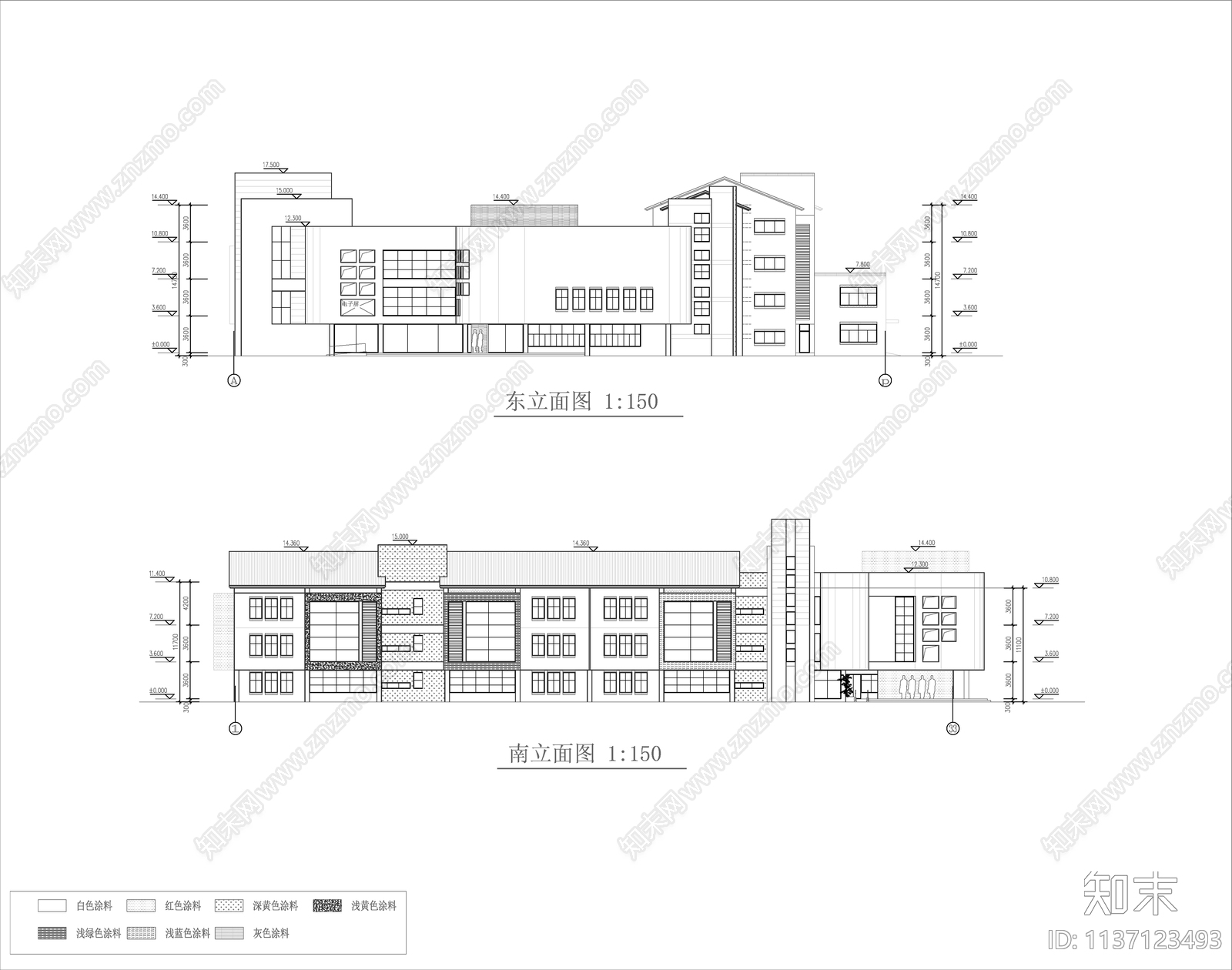 现代幼儿园建筑cad施工图下载【ID:1137123493】