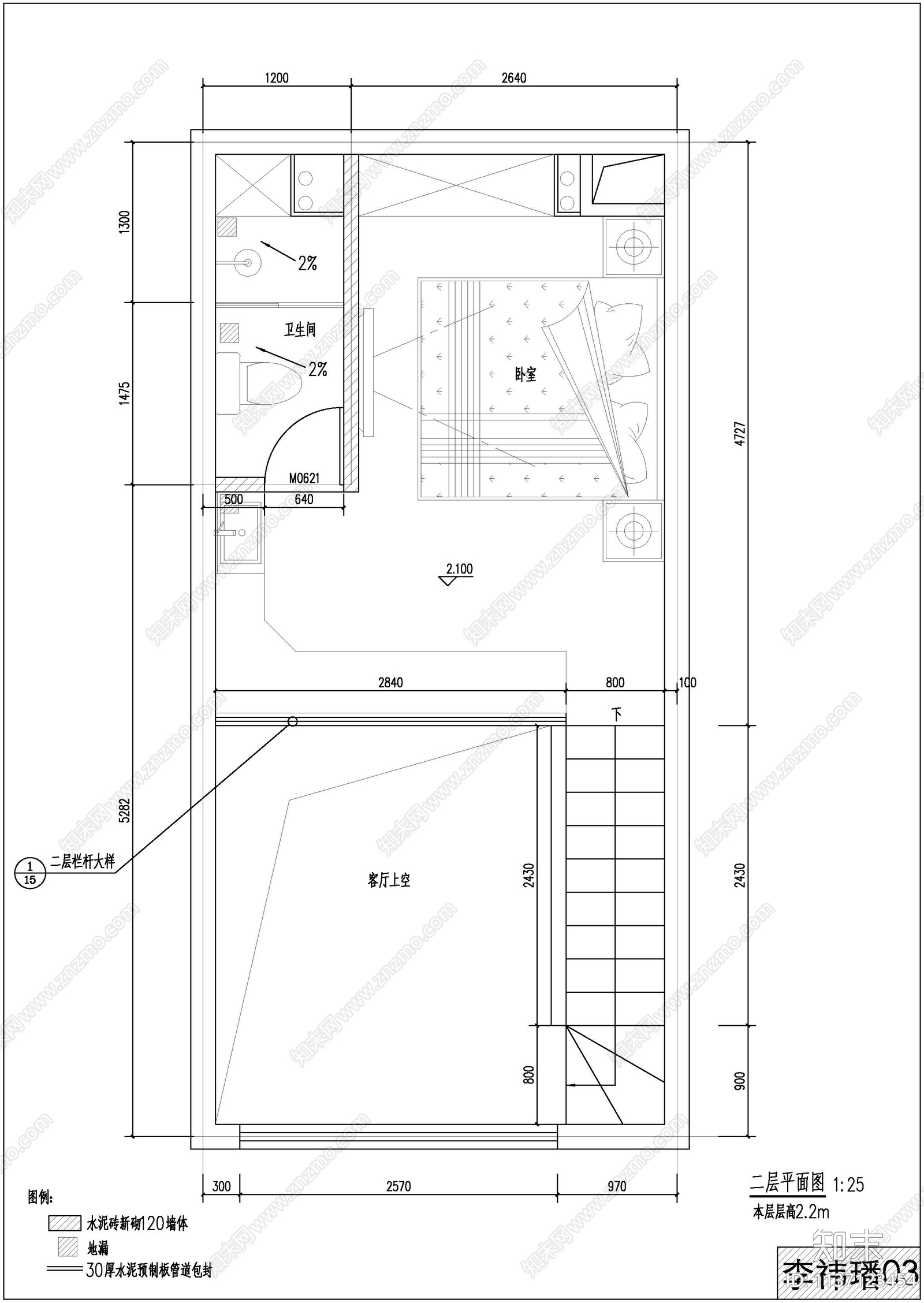 复式公寓家装cad施工图下载【ID:1137123454】