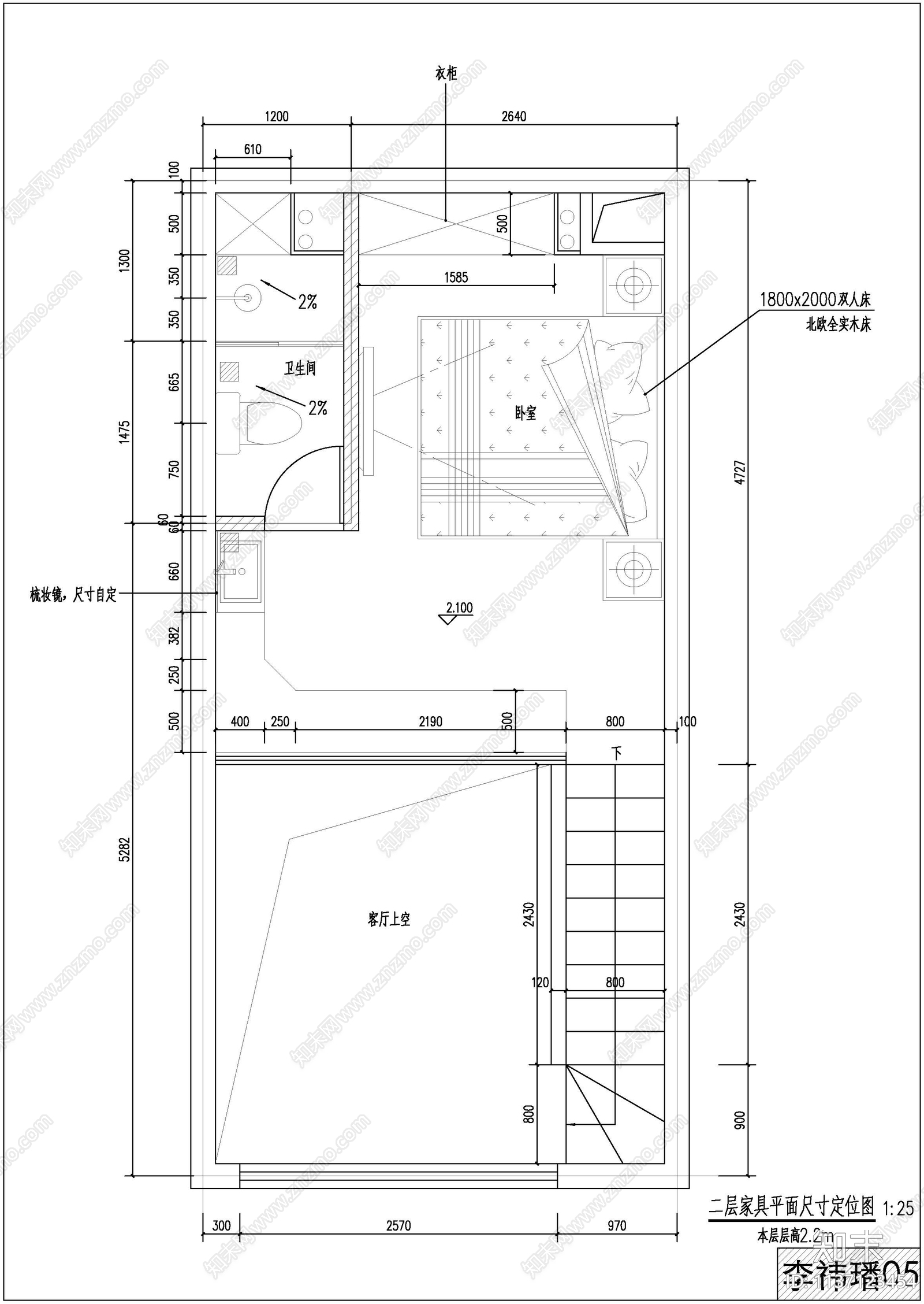 复式公寓家装cad施工图下载【ID:1137123454】