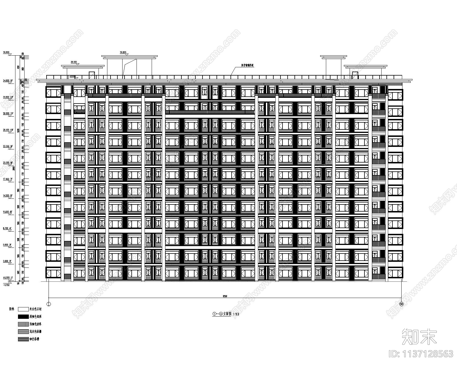 住宅建筑cad施工图下载【ID:1137128563】