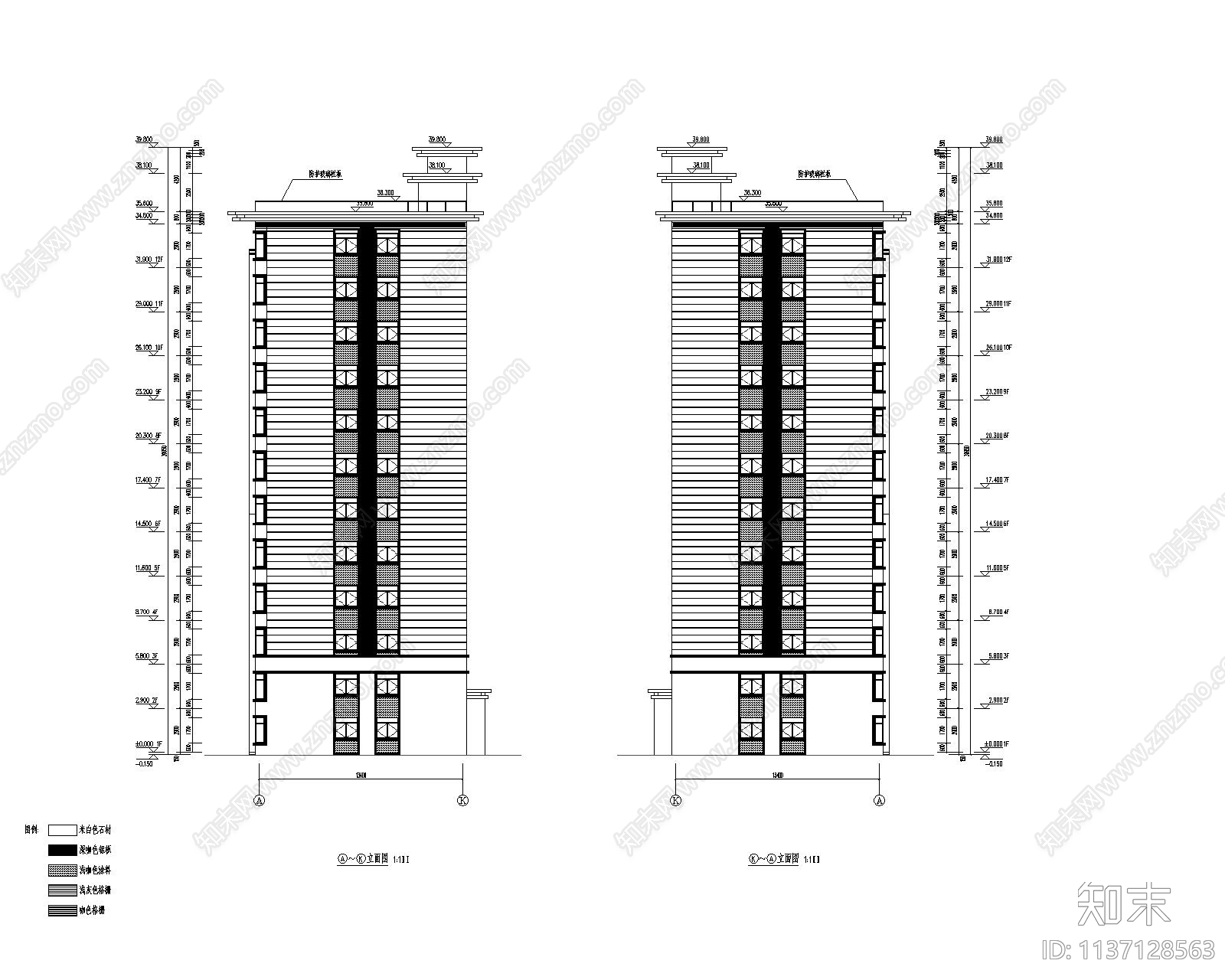 住宅建筑cad施工图下载【ID:1137128563】