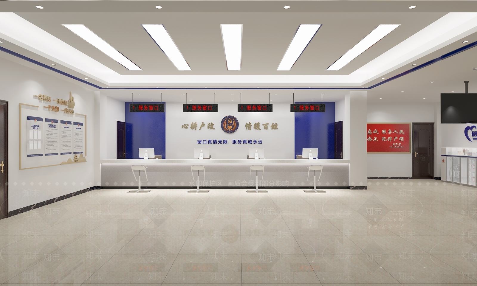 现代公安大厅SU模型下载【ID:1137128748】