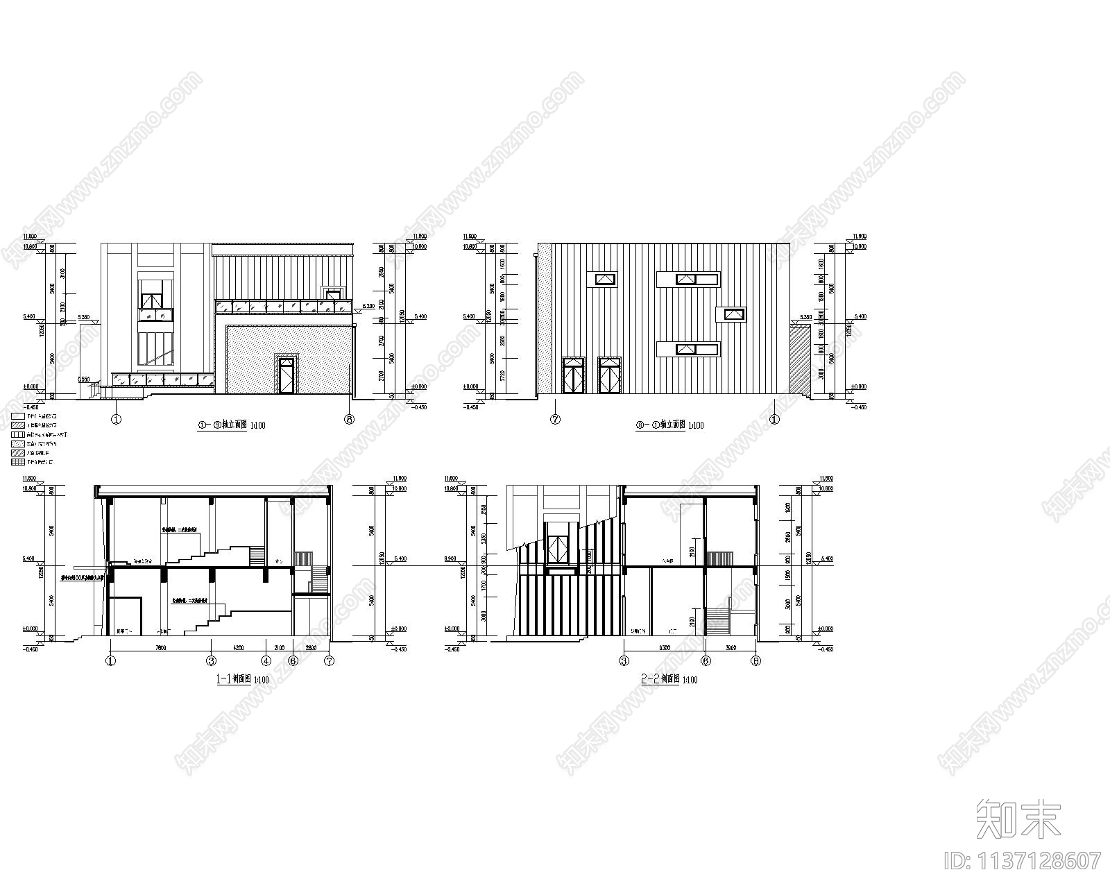 现代小型展馆建筑施工图下载【ID:1137128607】