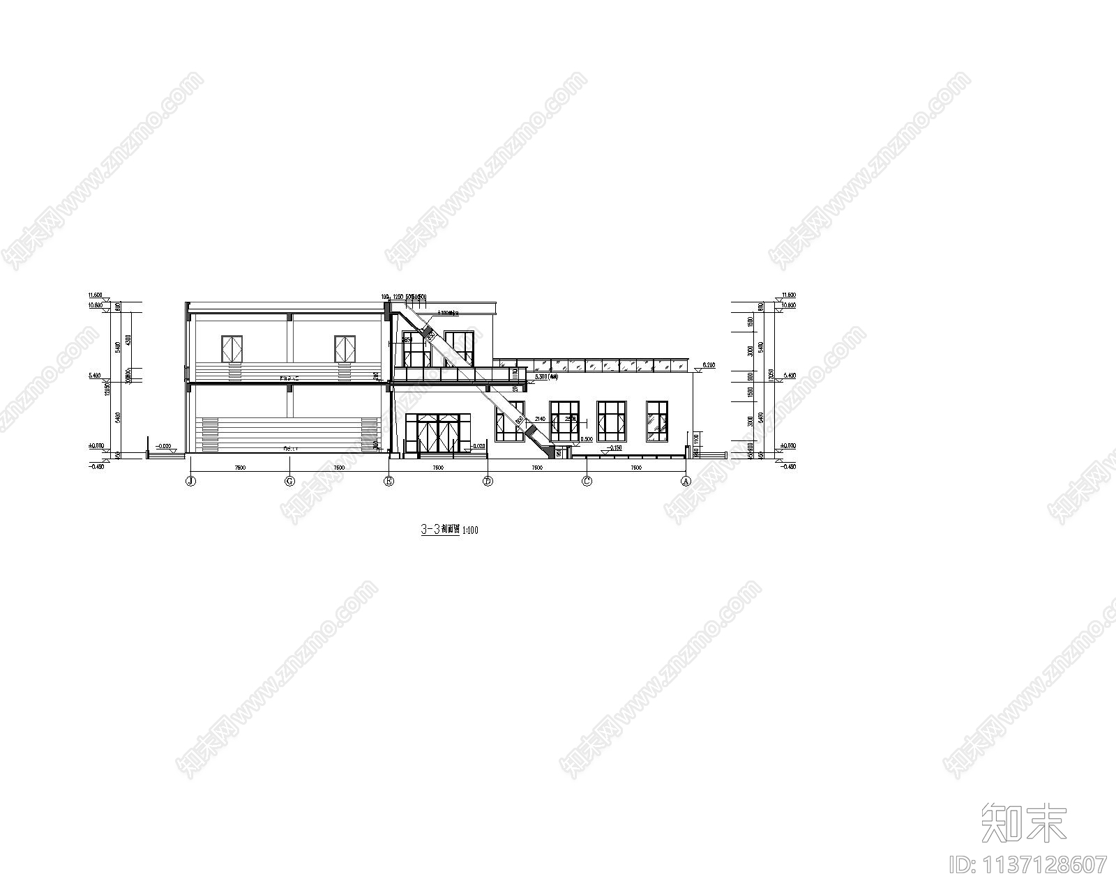 现代小型展馆建筑施工图下载【ID:1137128607】