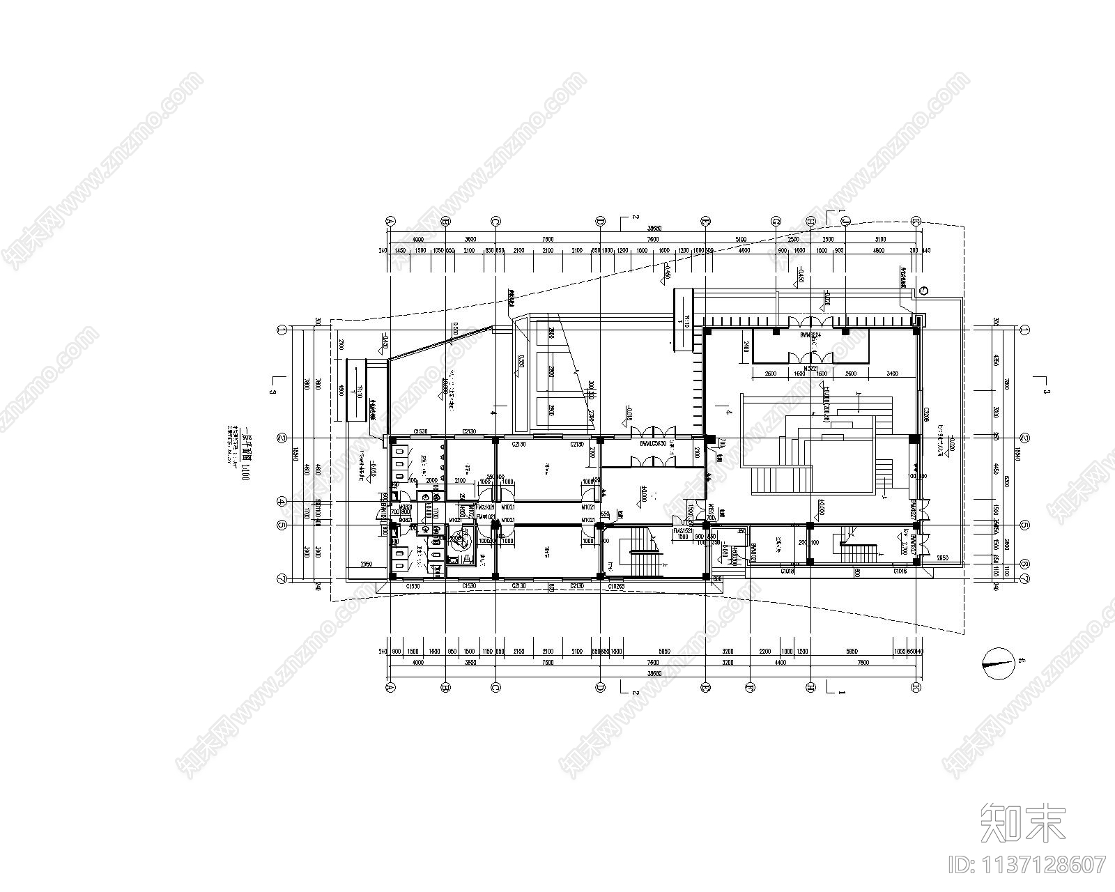 现代小型展馆建筑施工图下载【ID:1137128607】