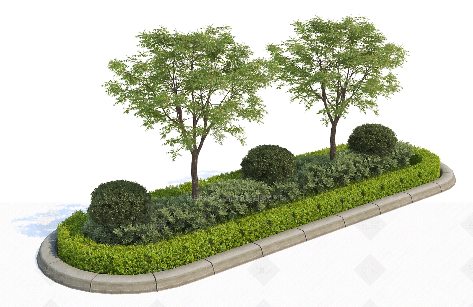 花坛3D模型下载【ID:1137129903】