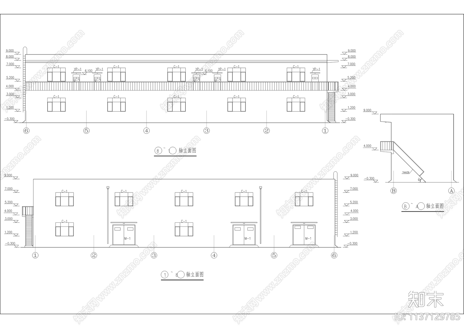 托电技改备品备件库房建筑cad施工图下载【ID:1137129785】