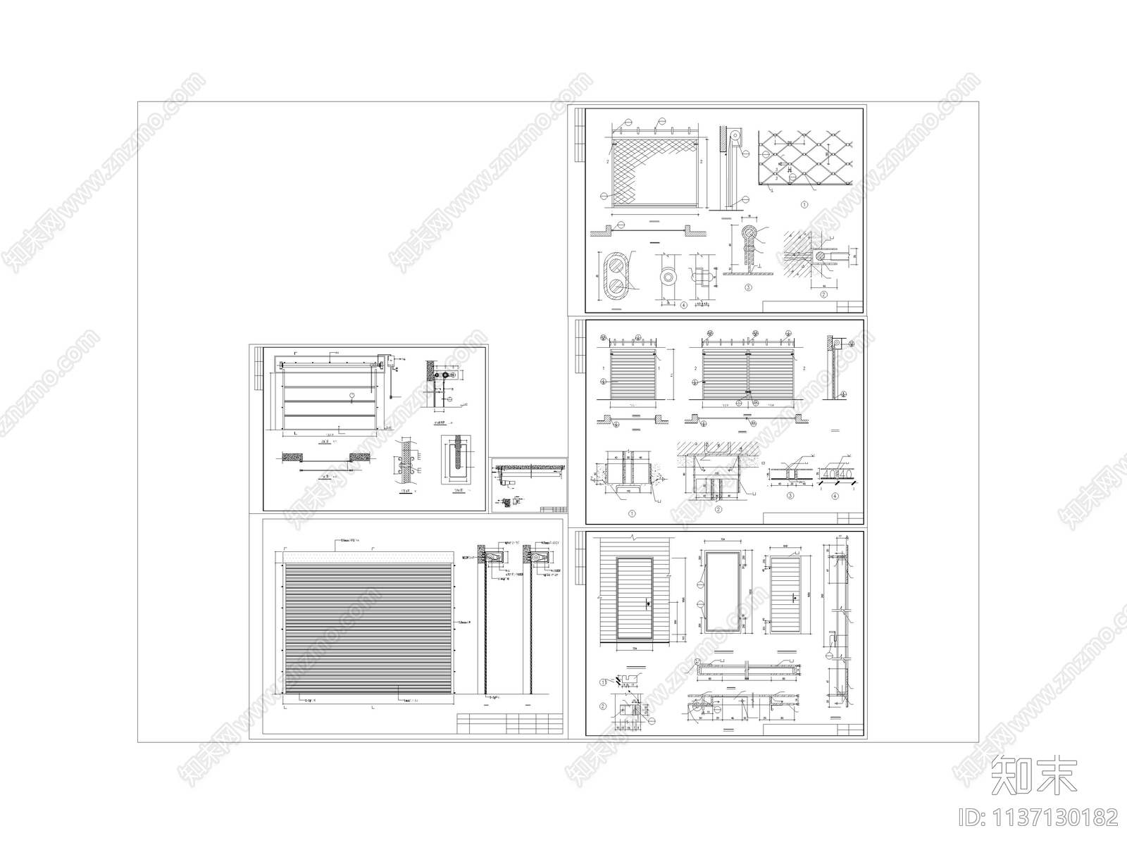 10套防火卷帘门详图cad施工图下载【ID:1137130182】