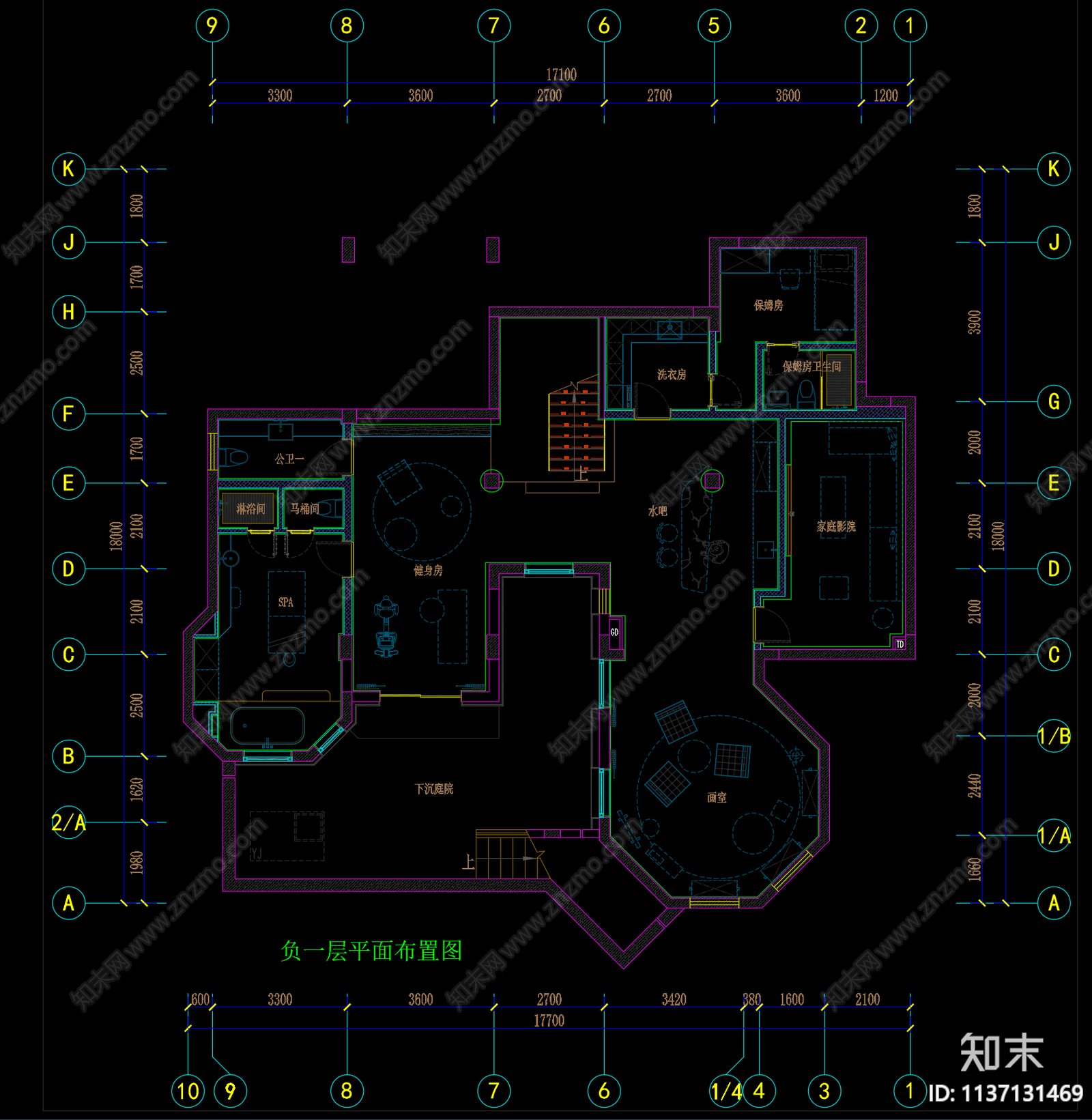 别墅效果图cad施工图下载【ID:1137131469】