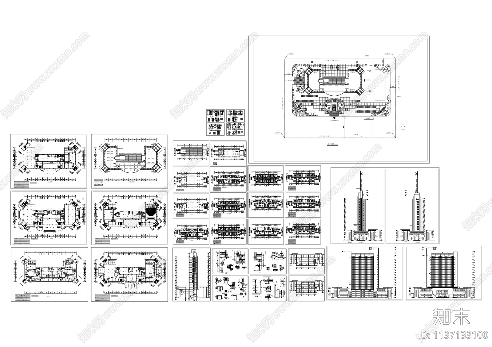 某高层大厦建筑cad施工图下载【ID:1137133100】