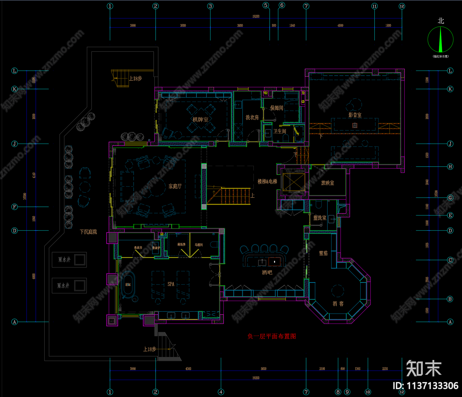 别墅效果图cad施工图下载【ID:1137133306】