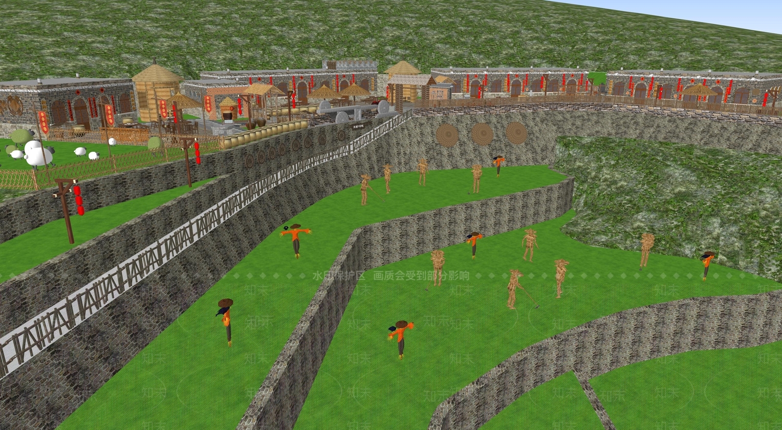 现代乡村公园SU模型下载【ID:1137134131】