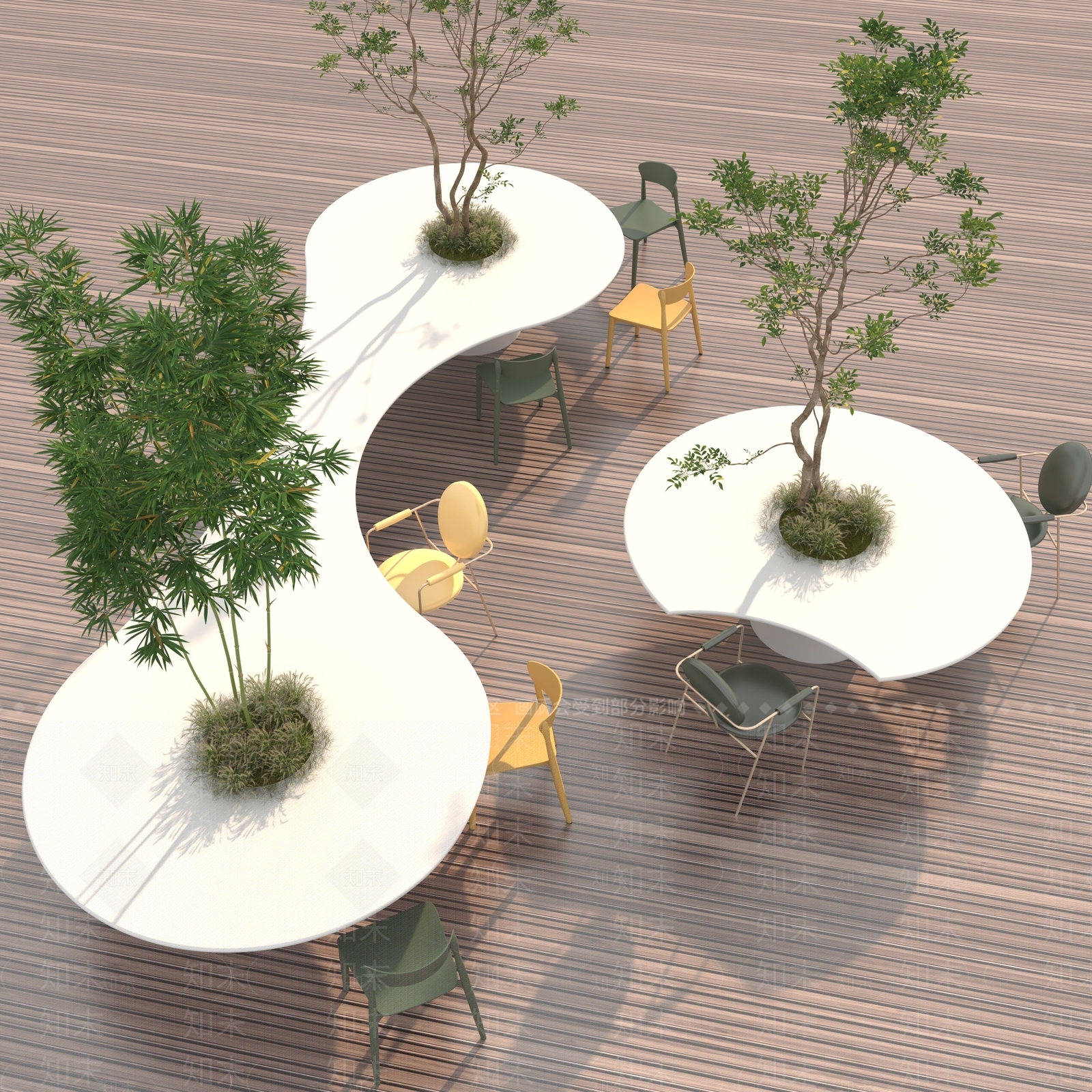 现代户外休闲桌椅3D模型下载【ID:1137142981】