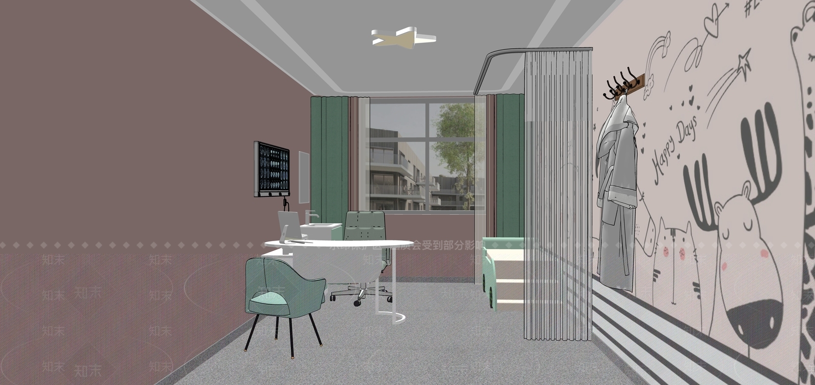 现代医院儿科诊室SU模型下载【ID:1137143741】