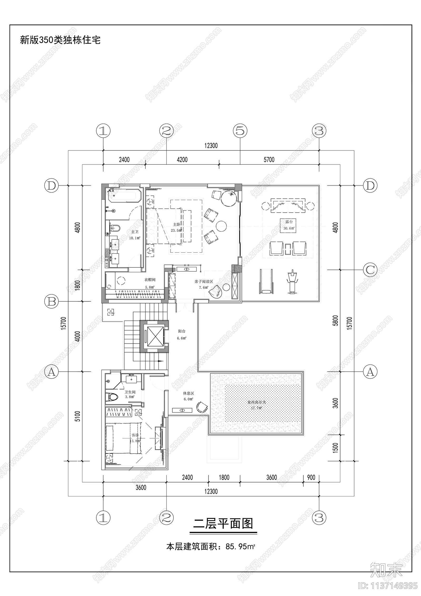 合院联排别墅效果图cad施工图下载【ID:1137149395】