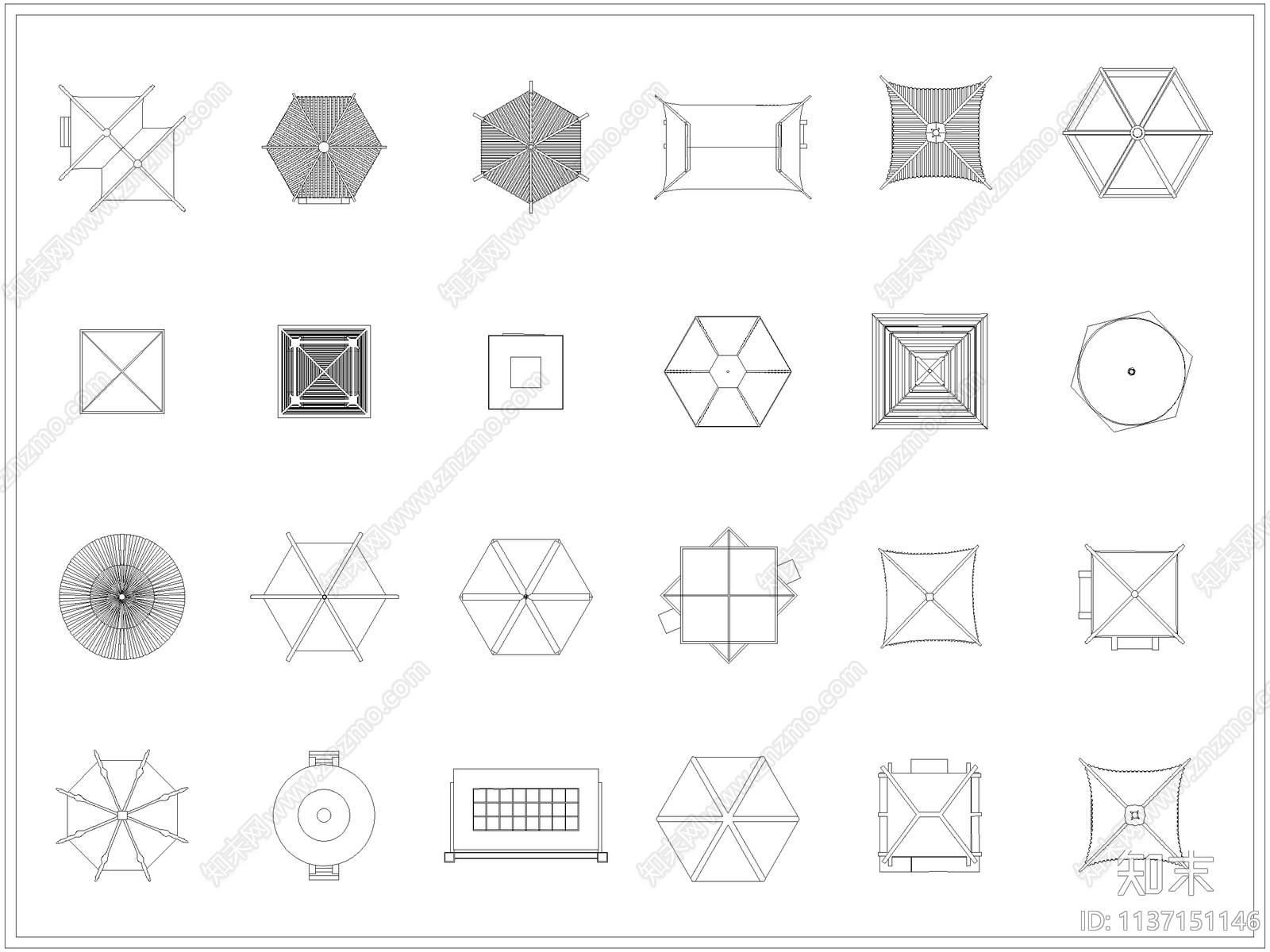 亭子施工图下载【ID:1137151146】