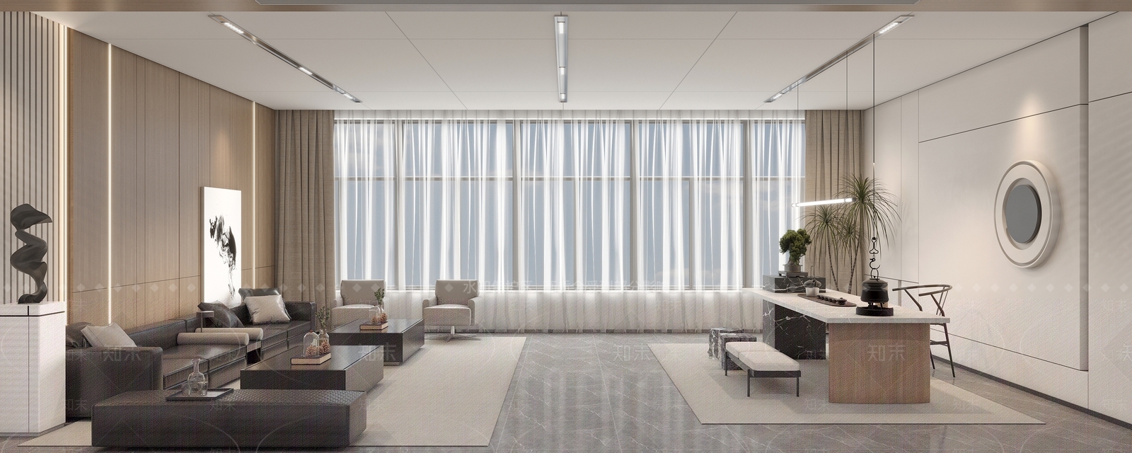 现代接待室3D模型下载【ID:1137156584】