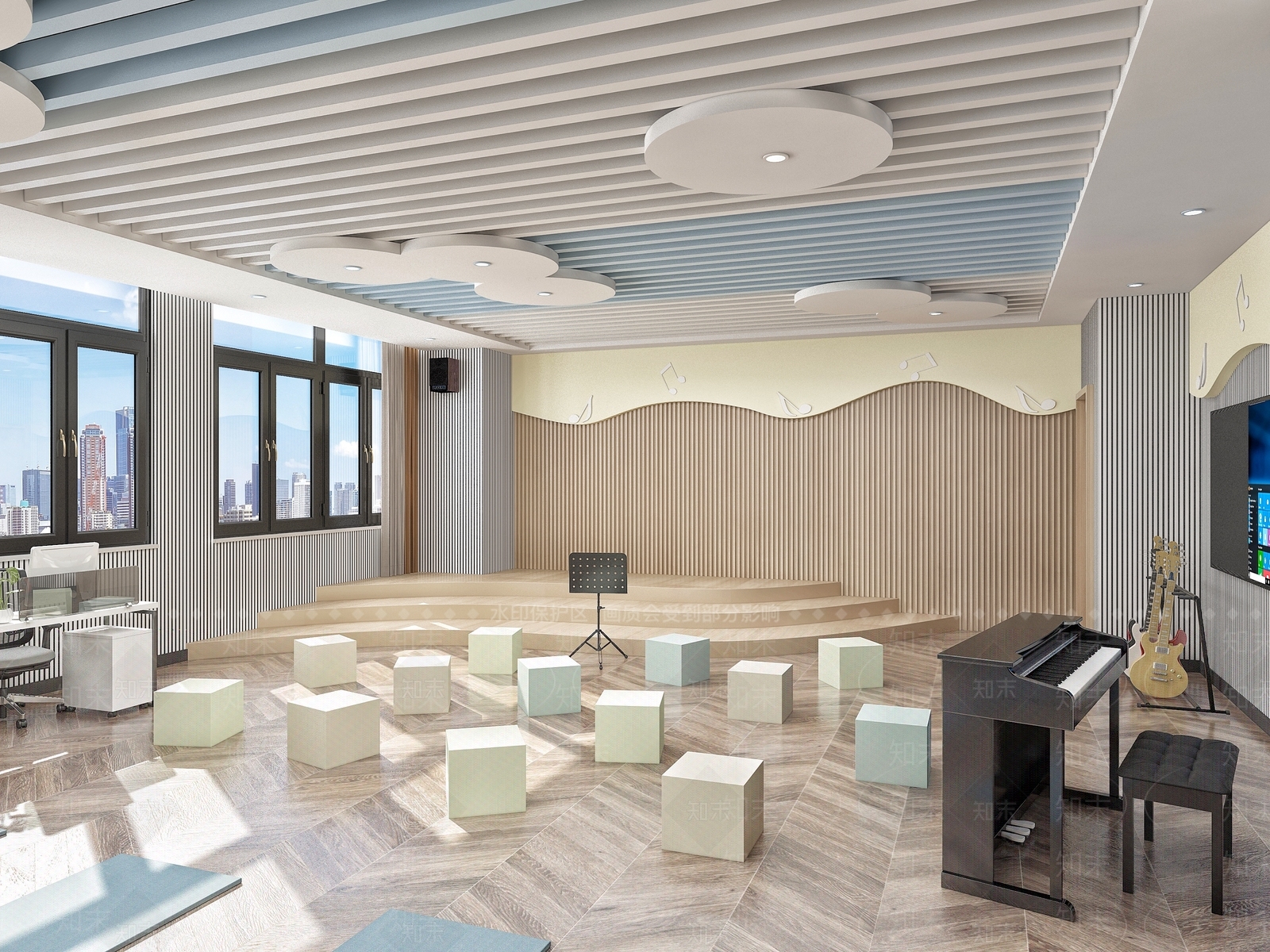 现代瑜伽室3D模型下载【ID:1137160411】