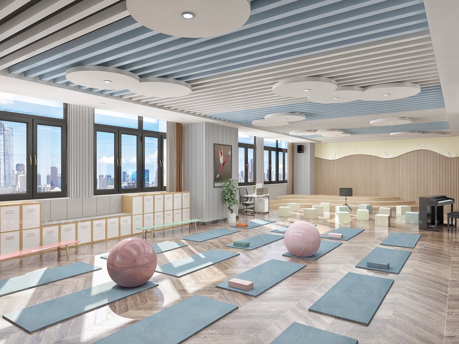 现代瑜伽室3D模型下载【ID:1137160411】