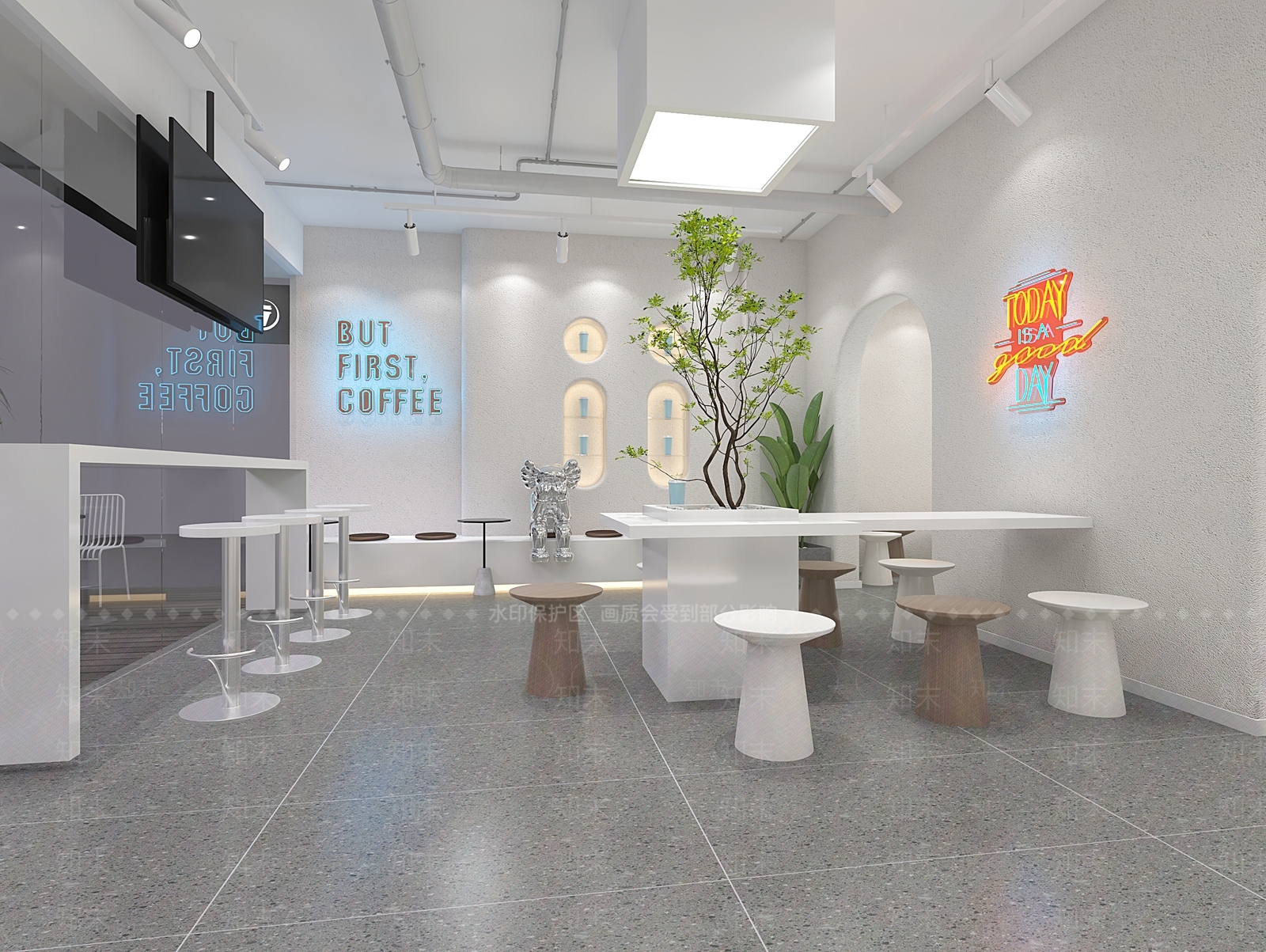 现代网红奶茶店3D模型下载【ID:1137164218】