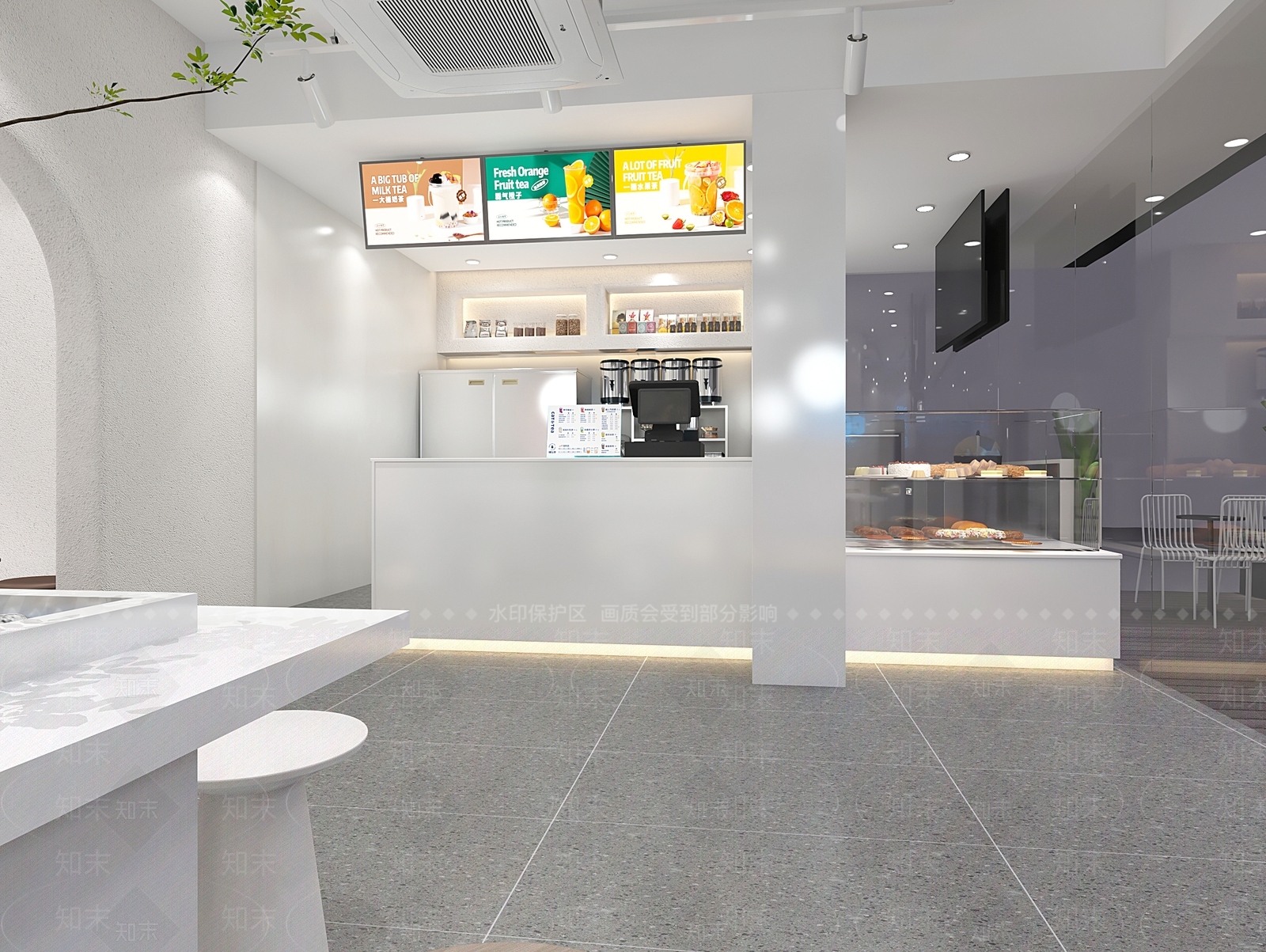 现代网红奶茶店3D模型下载【ID:1137164218】