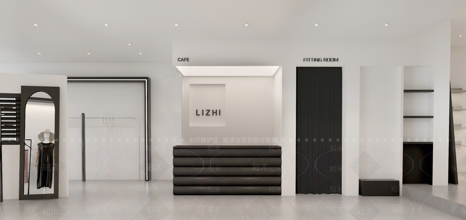 现代极简服装店3D模型下载【ID:1137165045】