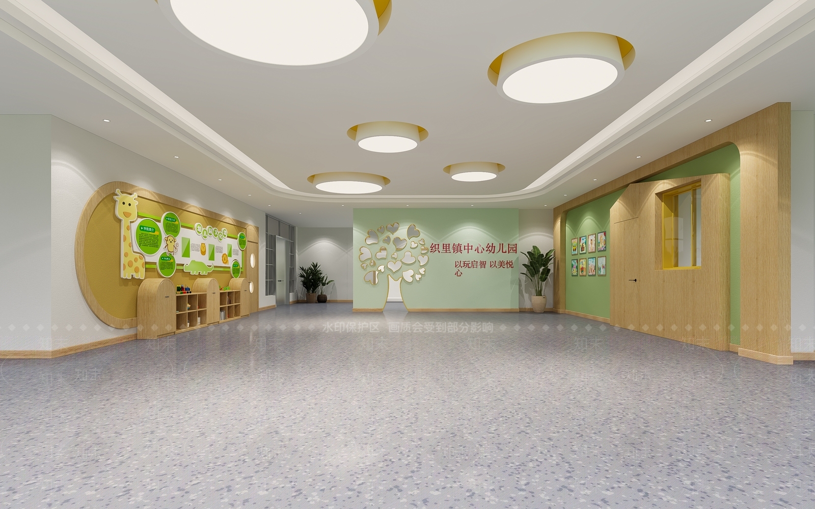 现代幼儿园大厅3D模型下载【ID:1137164902】