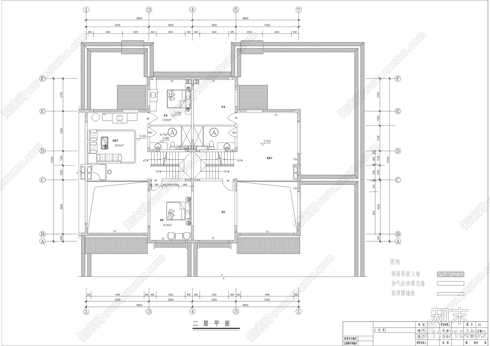 江南园林风别墅建筑cad施工图下载【ID:1137164993】