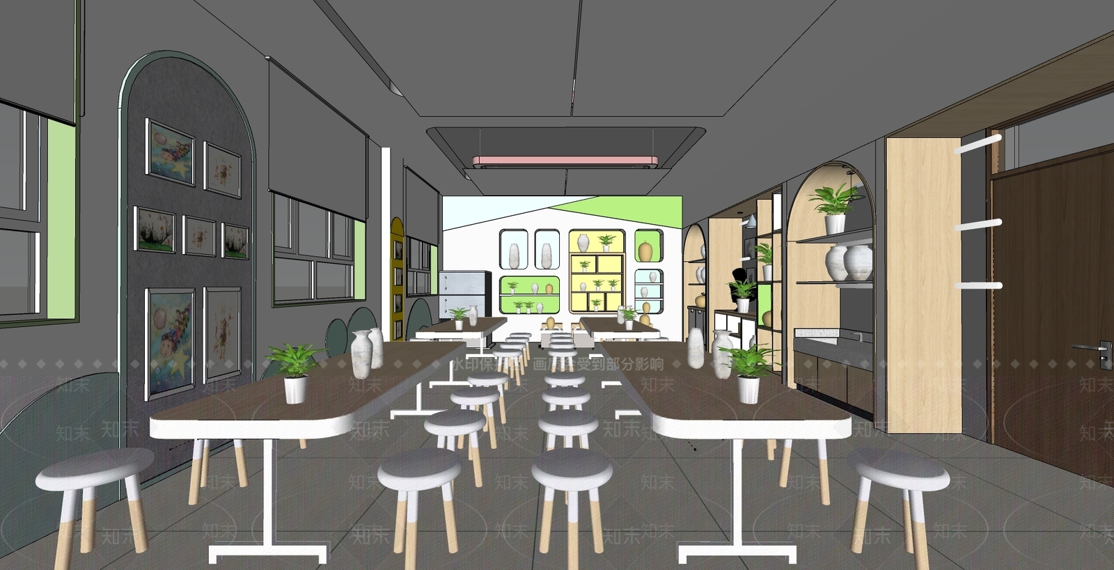 现代学校教室SU模型下载【ID:1137168271】