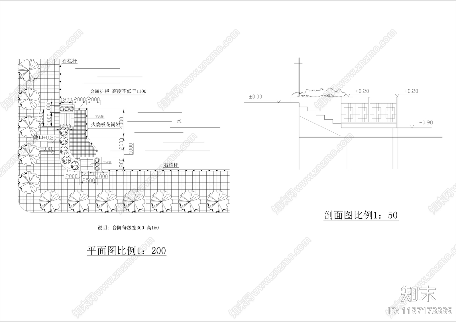 中心湖文化长廊平面图cad施工图下载【ID:1137173339】