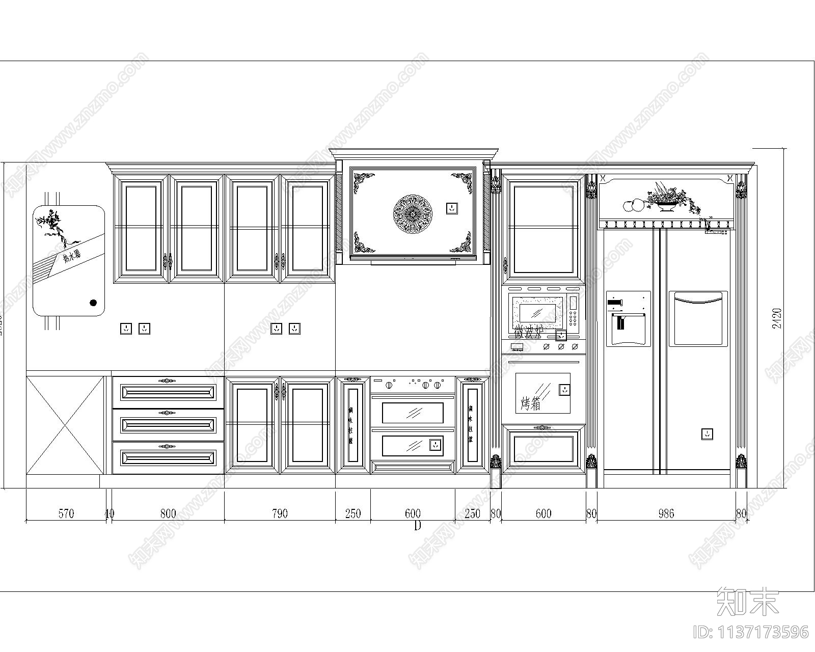 中式橱柜cad施工图下载【ID:1137173596】