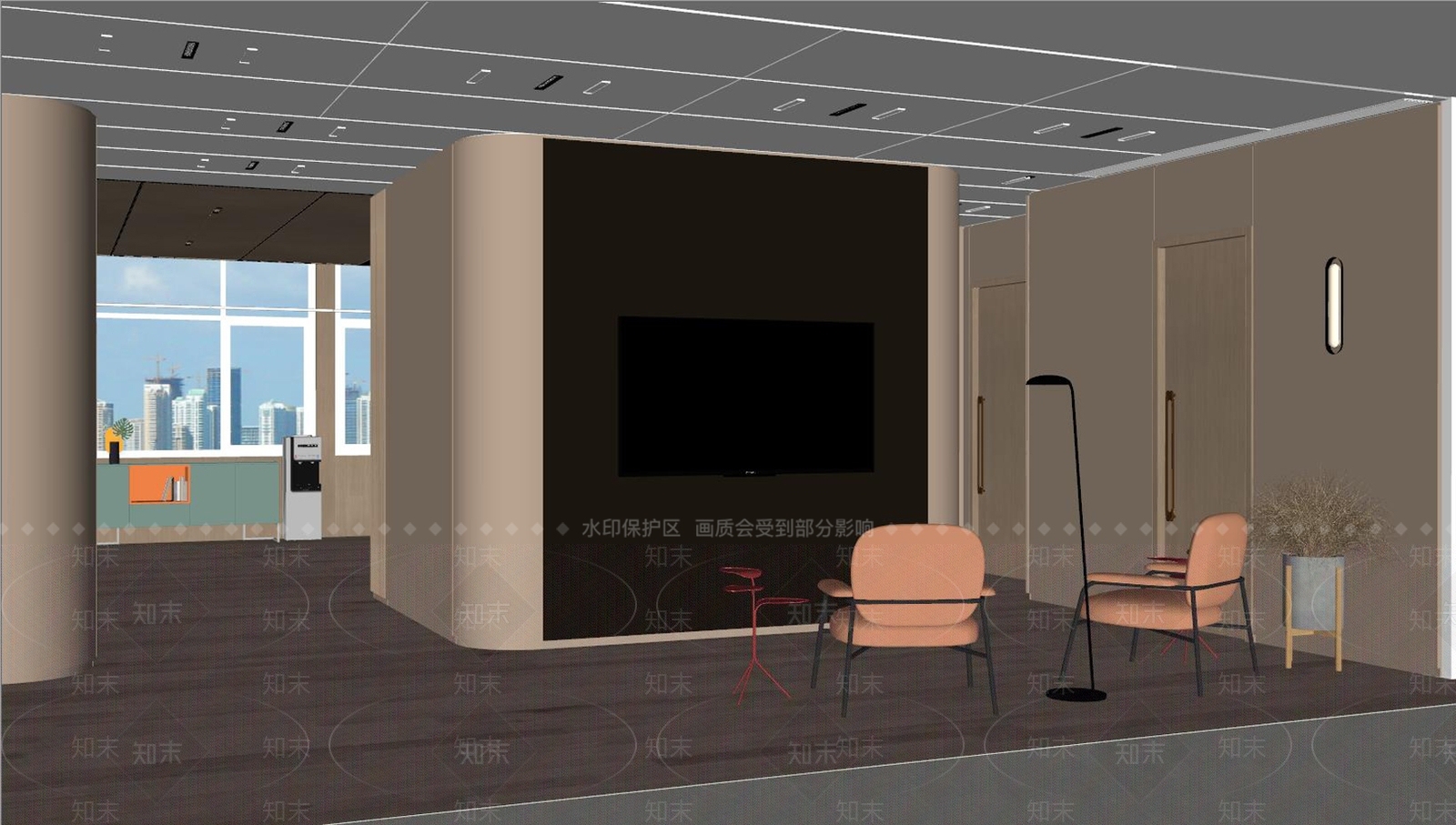 现代医院等候区SU模型下载【ID:1137173621】