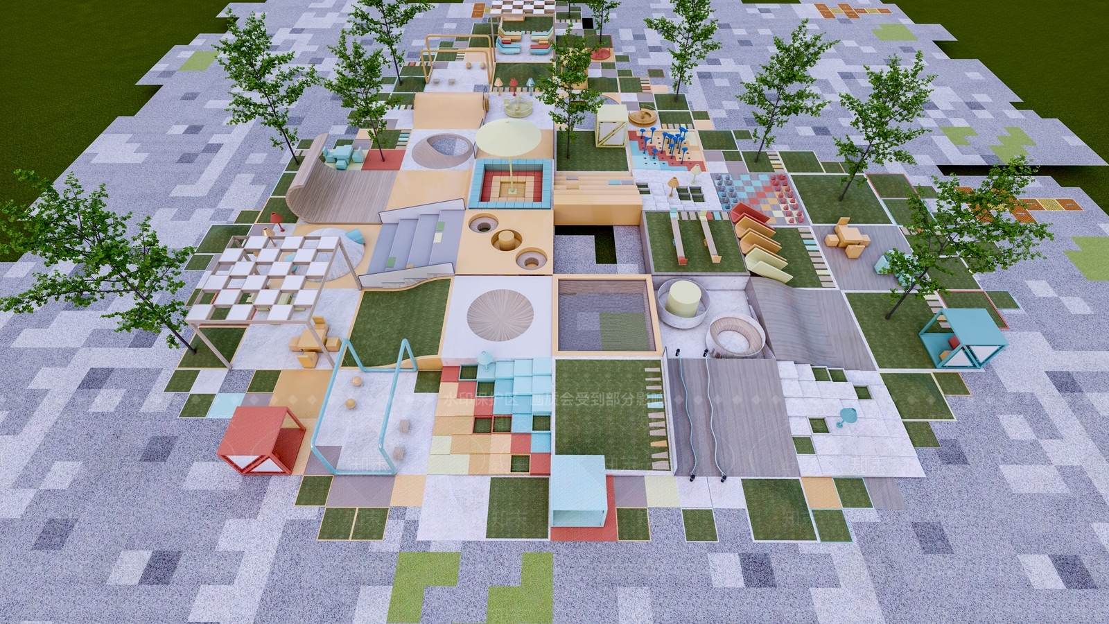 现代儿童游乐区SU模型下载【ID:1137173905】