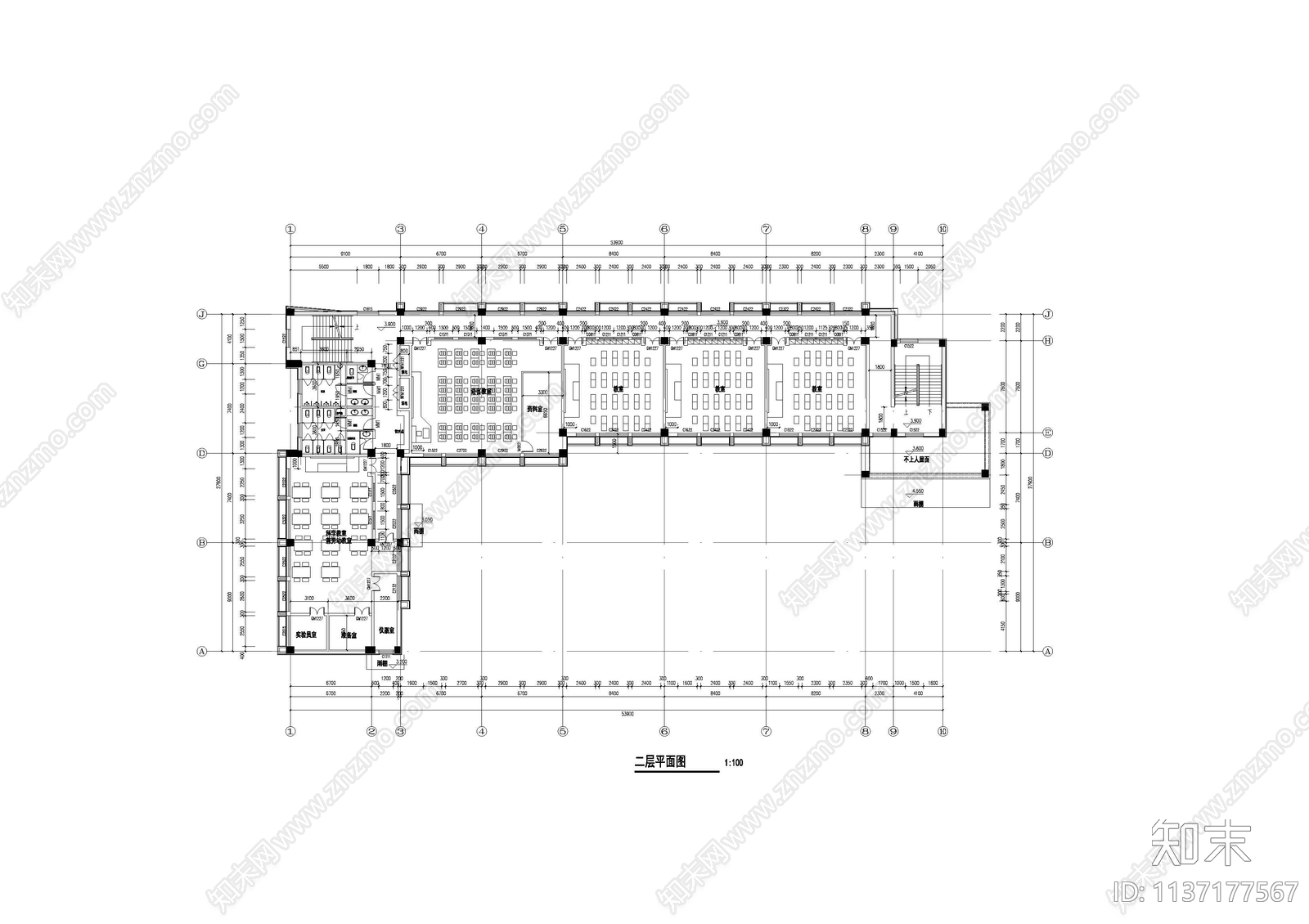 小学学校建筑cad施工图下载【ID:1137177567】