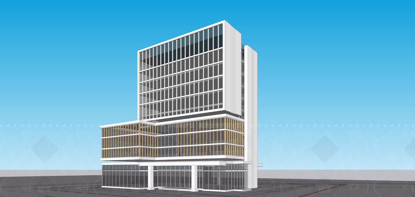 现代医疗建筑SU模型下载【ID:1137178464】