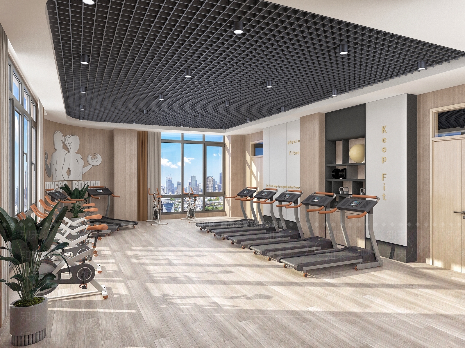 现代健身房3D模型下载【ID:1137178836】